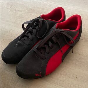 Puma Drift Cat 5 Men's Charcoal and Crimson Sneakers SUEDE